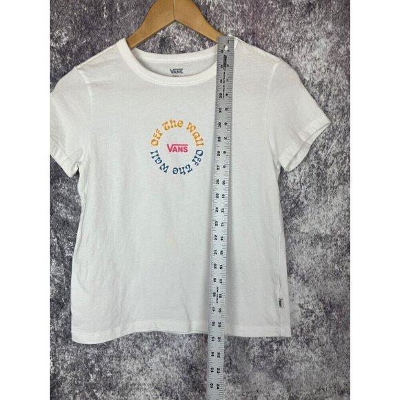 Vans T Shirt Women's Small Logo Palm Trees Graphic Off the Wall Tee Top Colorful - Picture 4 of 7